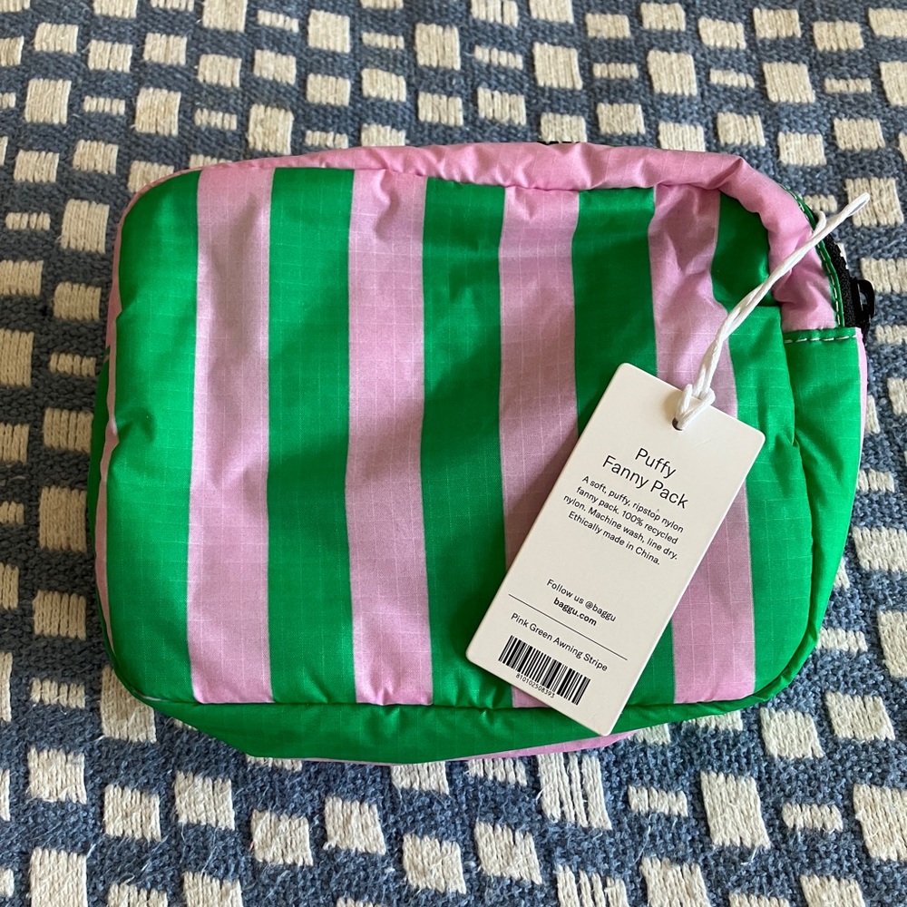 Baggu Puffy Fanny Pack in Awning Stripe